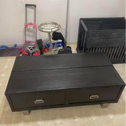 Black Wooden Coffee Table 
