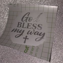 God Bless My Way Car Decal 