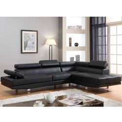 Black Sectional / Also Available in White And Grey/ FINANCING AVAILABLE 