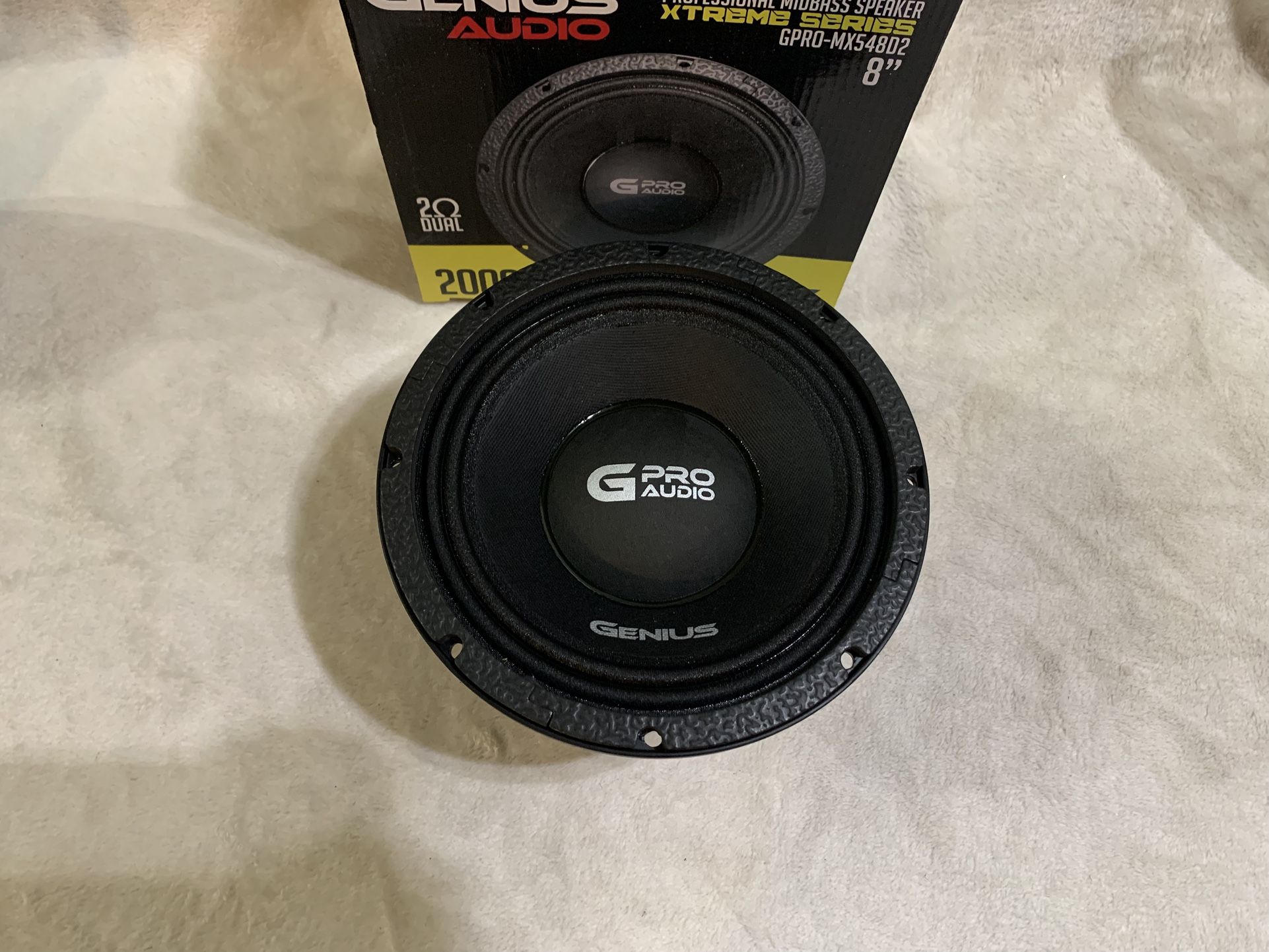 New 8” Genius Audio 2000w Max Power Dual Voice Coil Midrange Midbass Speaker $140 each
