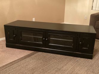 64” Black Entertainment Center / TV Stand – Good Condition