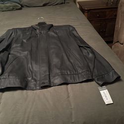 Brand New Never Worn Large Black Leather Jacket
