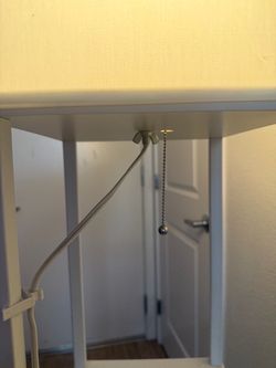 White Floor Lamp with Pull Chain