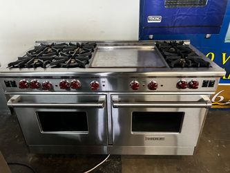 WOLF 60”WIDE ALL GAS RANGE STOVE STAINLESS STEEL WITH 24”WIDE GRIDDLE