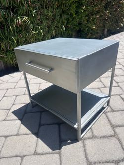 CB2 Stainless Nightstand