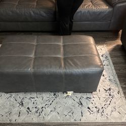 Grey Couch Oversized Chair Ottoman 