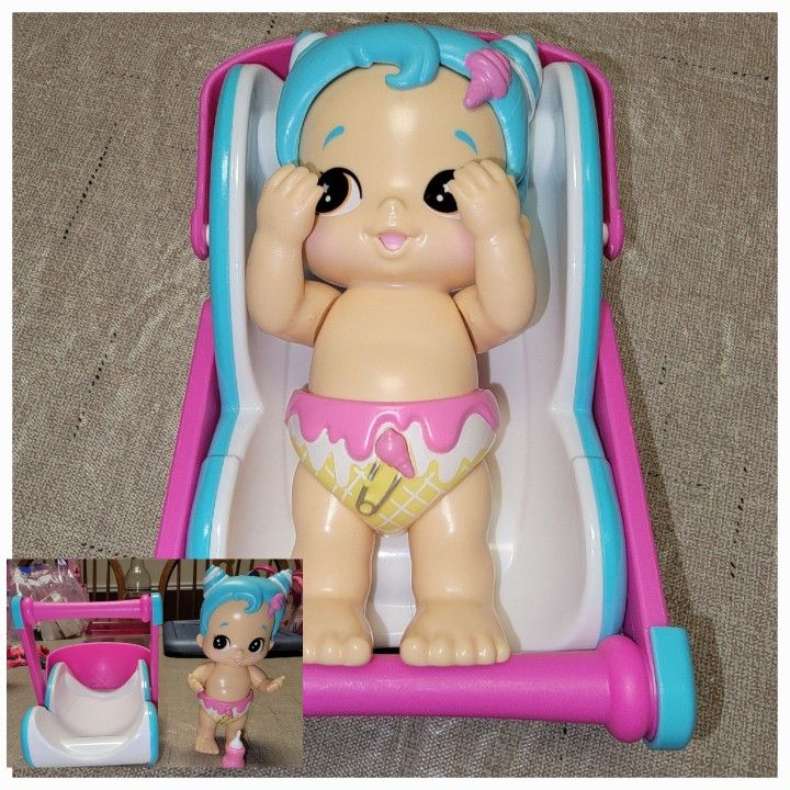 Little Live Babies Bizzy Bubs Peek-A-Boo Swirlee Baby Doll With Carrier