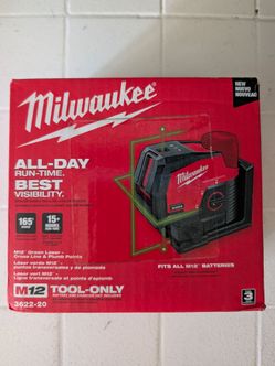 M12 12-Volt Lithium-Ion Cordless Green 125 ft. Cross Line and Plumb Points Laser Level (Tool-Only)