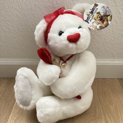New Petable Stuffed Toy, White Teddy Bear With Red Heart