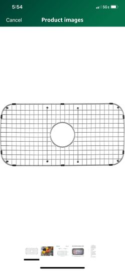 Serene Valley Sink Grid 26-13/16" x 13-3/8", Centered Drain with Corner Radius 3", NDG2613C
