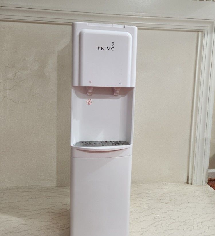 Primo Top Loading Water Dispenser 2 Temp (Hot Cold) Water Cooler Water Dispenser for 5 Gallon Bottle w/ Child Resistant Safety Feature, White