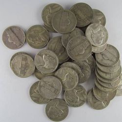 Roll of 40 Jefferson Wartime Silver Nickels -- NICE MIX OF COINS!