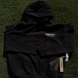 FOG Essentials Pacsun FW24 “Black/White Fleece Hoodie” Sizes (XS/S/M/L/XL) NEW/IN PACKAGING