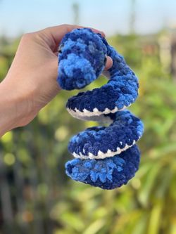 Crochet Blue Swirly Snake 🐍 plushie