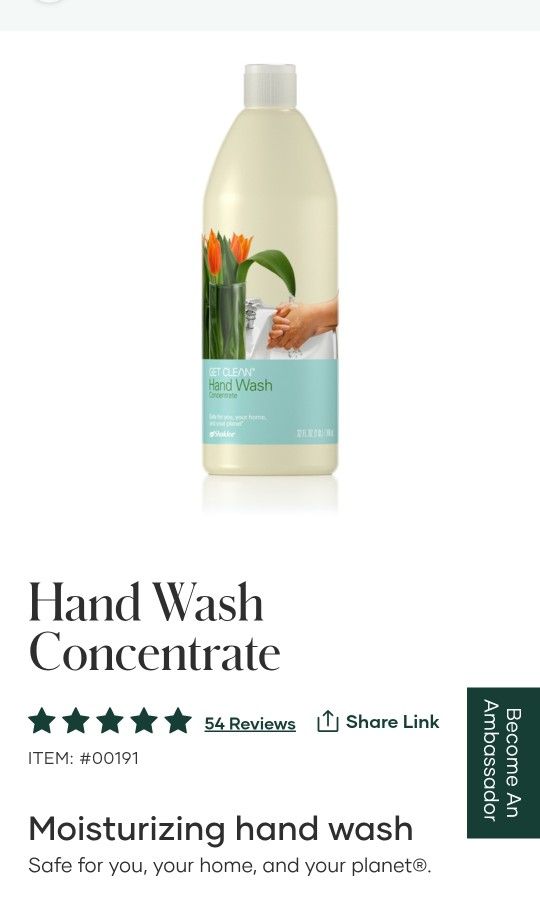 Get Clean Hand Wash Conentrate - Shaklee 32 fl. oz