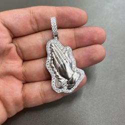 Pray Hand Diamond Bezel Custom Piece Pendant