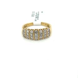 10kt Gold 7 Row Diamond Ring .5ctw Size 7 3.10grams 165061 7 