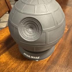 Star Wars "DEATH STAR" Plastic Figural Bank Dark Gray No Coin Slot 