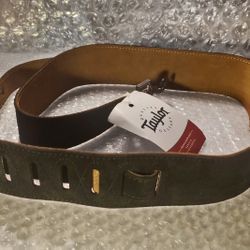 Taylor Embroidered Suede Black Guitar Strap (GS12)