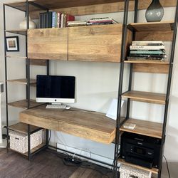 West Elm Industrial Modular Wall Desk And Bookshelves
