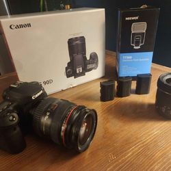 Canon EOS 90D Camera Bundle with Premium Lenses and NEEWER Speedlite TT560 - Ultimate Photography Kit!