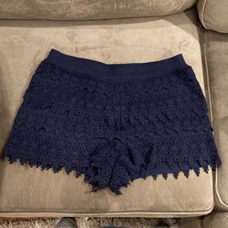 New Express Lace Shorts Navy & Magenta