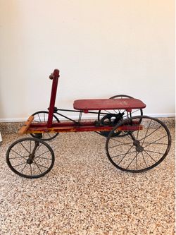 Vintage Irish Mail Cart - Antique Kids Hand Pump Pedal Car