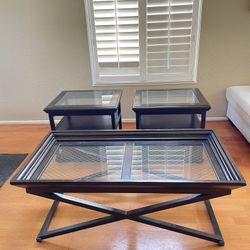 Glass Coffee Table Set 