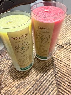2 Large Chakra candles 1 Money 1 Protection AUTHENTIC BOTH FOR $50 cash