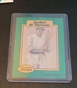 Babe Ruth card from in a hard protective case.  $5