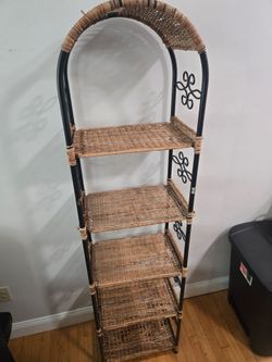 5 tier wicker shelf. FREE