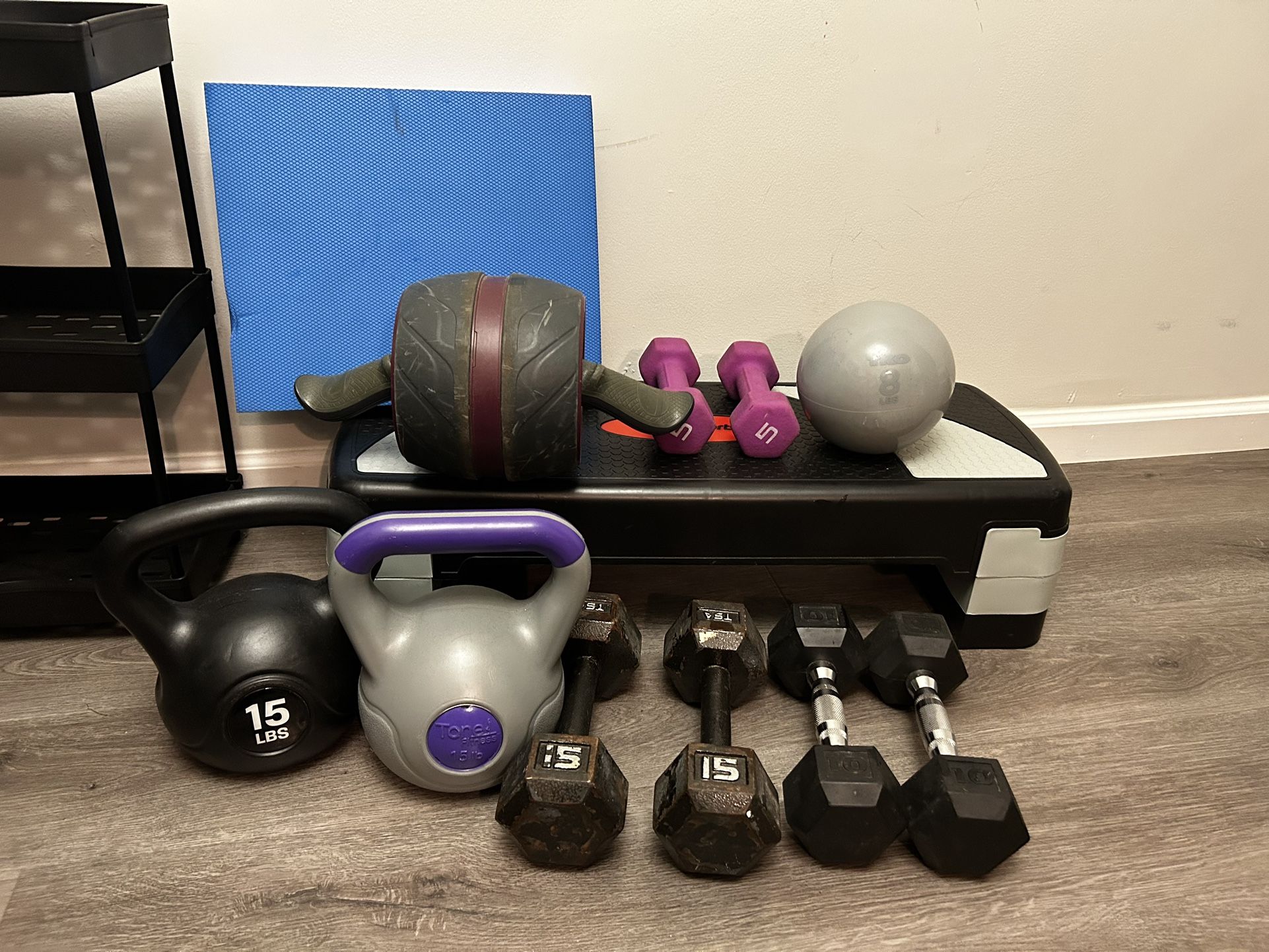 Dumbbells, Kettlebell Stepper (read Details Below)
