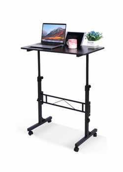 Mobile Stand Up Desks with Wheels Small Computer Desk Rolling Desk,