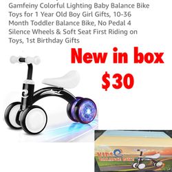 New in box  balance bike $30 firm cash only pick up east Palmdale