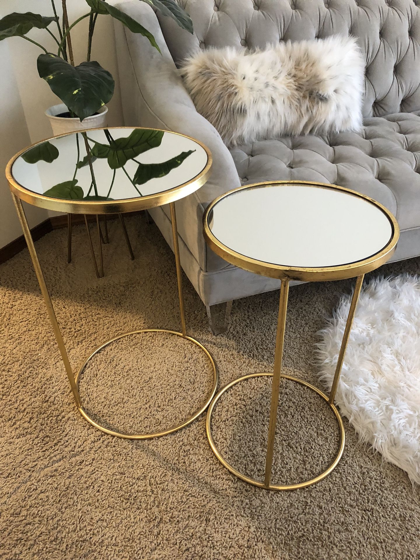 MOVING - Zara Home Mirror + Gold Leaf Metal Nesting Tables