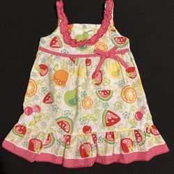 Koala Kids Toddler Girls Fruit Print Sundress Size 3T Vacation Resort Wear Luau