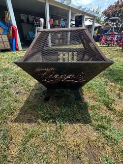 Heavy duty Steel Firepit with lazar cutouts