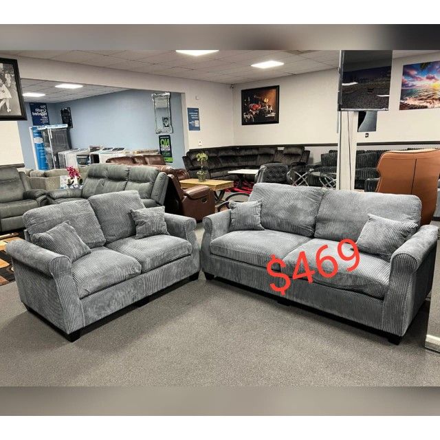 2 Piece Corduroy Sofa And Loveseat Set // Limited Time Offer
