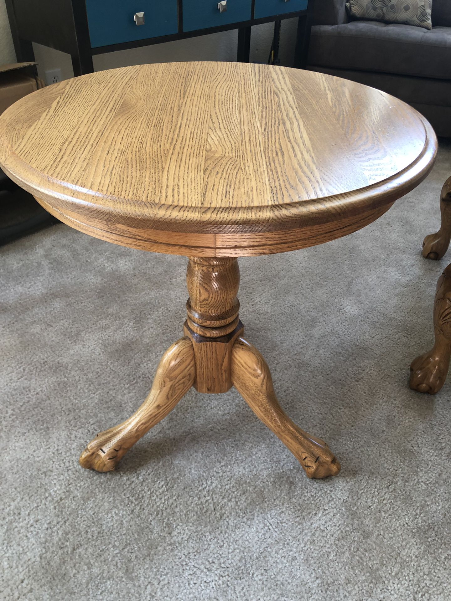 Two wood end tables
