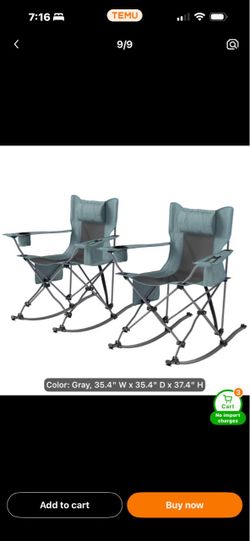 2 Brand New Rocking Camping Chairs Grey