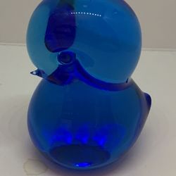 Blue bird solid glass paperweight