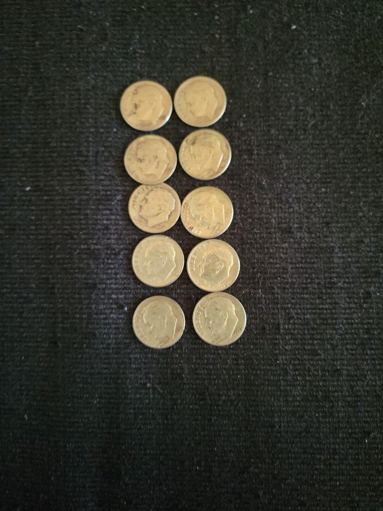 Roosevelt Dimes .81 X Spot Price Of Silver Per 10 Dimes