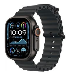 Apple Watch Ultra 2 (GPS+Cellular) 49mm Titanium Case with Black Ocean Band - Black Sealed