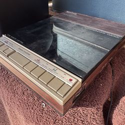 Super Vintage Wood Grain Telephone Answering Machine With Tapes