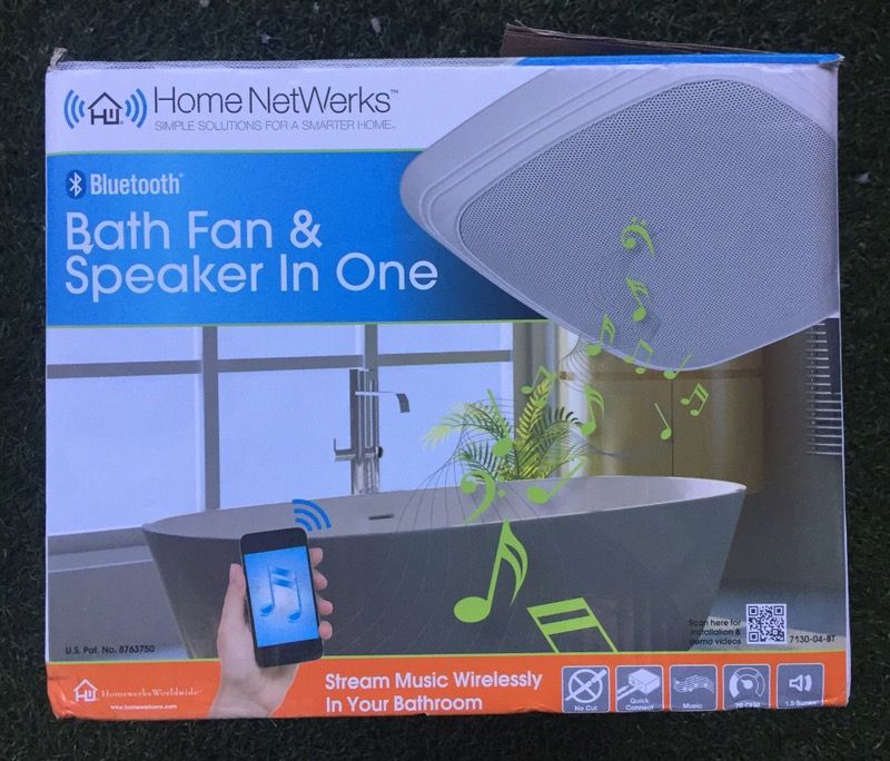 Homewerks Worldwide 7130-04-BT Bluetooth Bath Fan & Speaker in One with LED Light