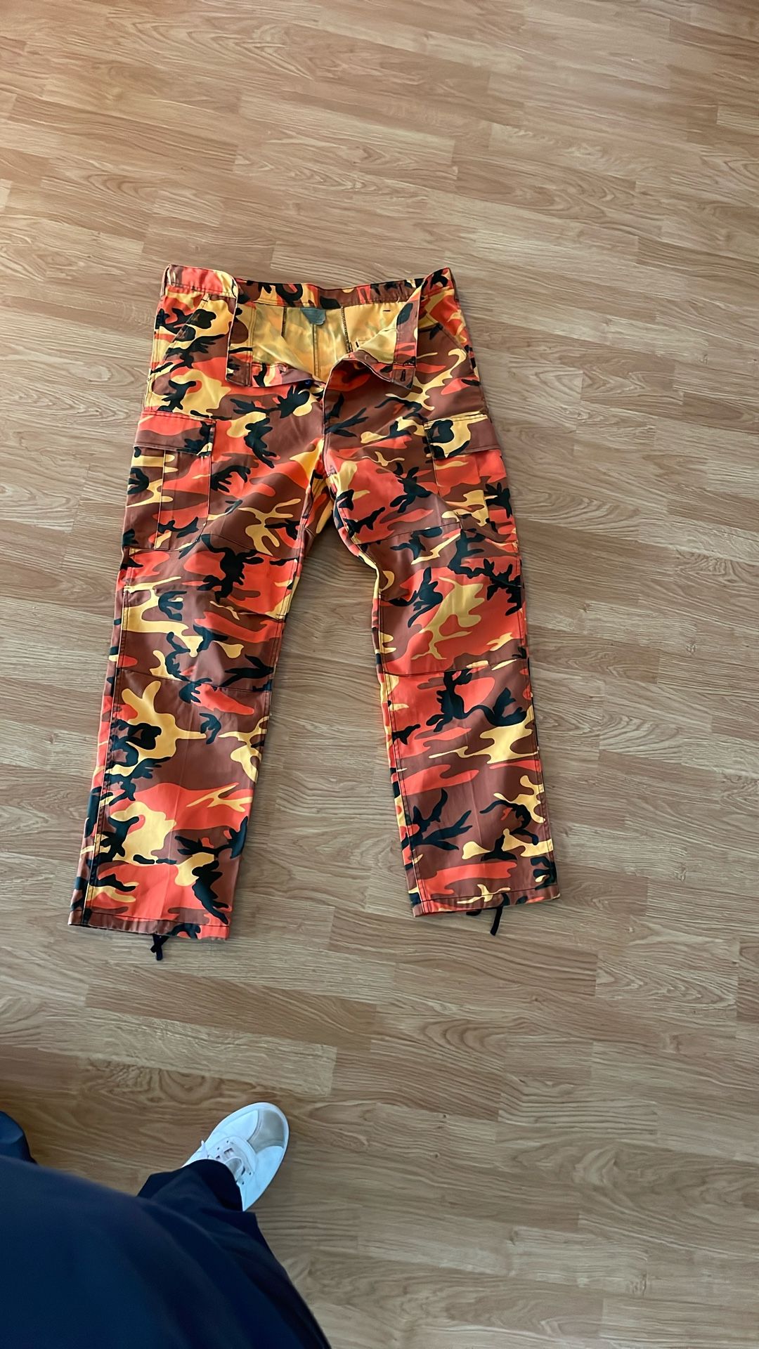 Orange Camo Military Pants X-Large