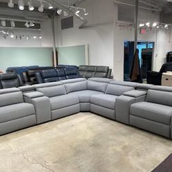 Gray Low profile Modular Sectional Powered sofa