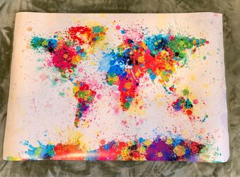 Large Colorful World Map Poster – Unused
