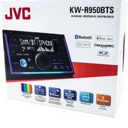 JVC KW-R950BTS Bluetooth Car Stereo Receiver with USB Port - LCD Display - AM/FM Radio - MP3 Player - Double DIN - 13-Band EQ (Black)