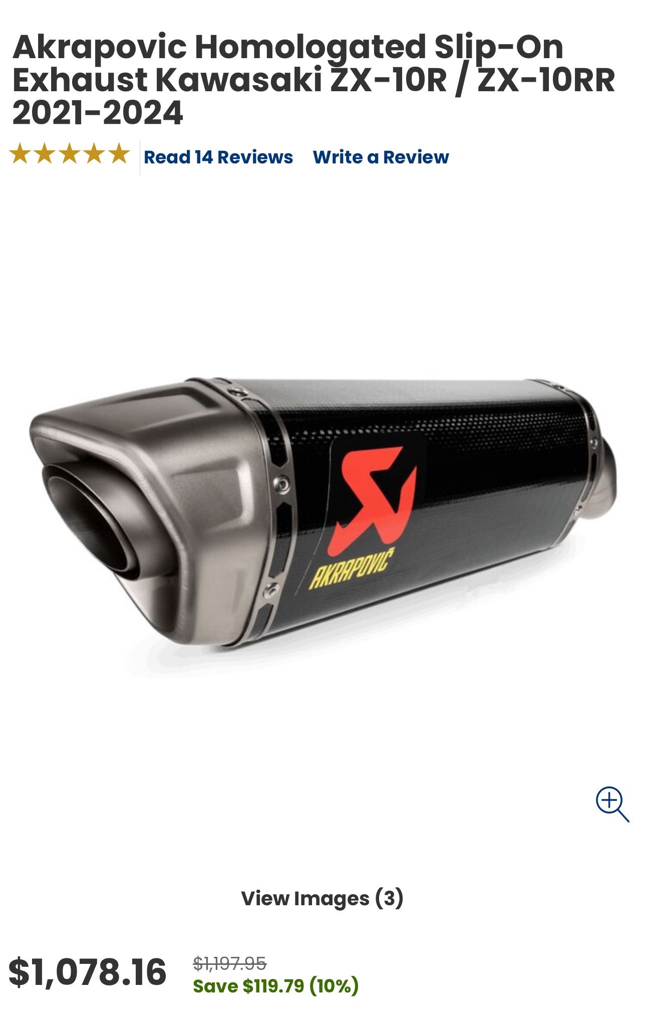 Akrapovic Slip On Exhaust For 2021-2024 Kawasaki Zx-10r